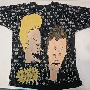 BEAVIS AND BUTTHEAD RARE ORIGINAL LARGE SHIRT 1993CR,metallica,slayer,mtv